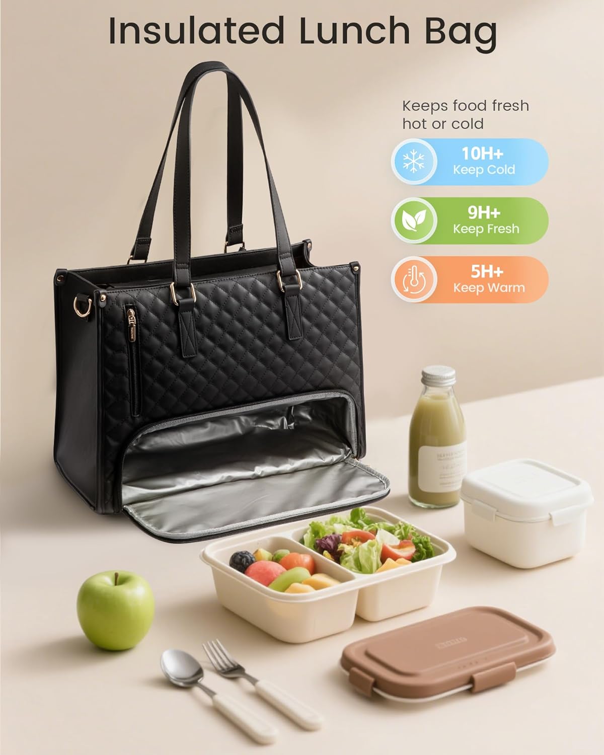 2-in-1 Insulated Laptop & Lunch Tote Bag