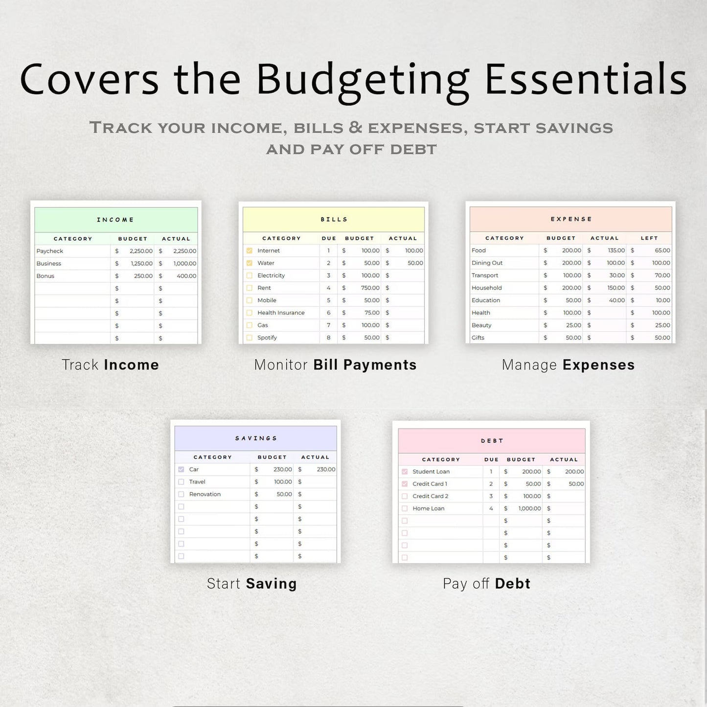 Simple Budget Planner Spreadsheet – Google Sheets & Excel